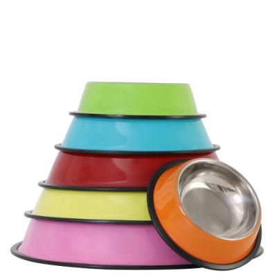 Color Printed Stainless Steel Pet Dog Bowl Pet Water Food Bowl Metal Pet Food Container
