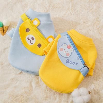 New Zipper Backpack Bear Cute Design Puppy Dog Bipedal Clothes Cat Spring Autumn Hoodie Pet Clothes