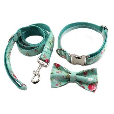 Wholesale Colorful Custom Logo Pets Accessories Nylon Dog Collars and Leads for Pet Supplier