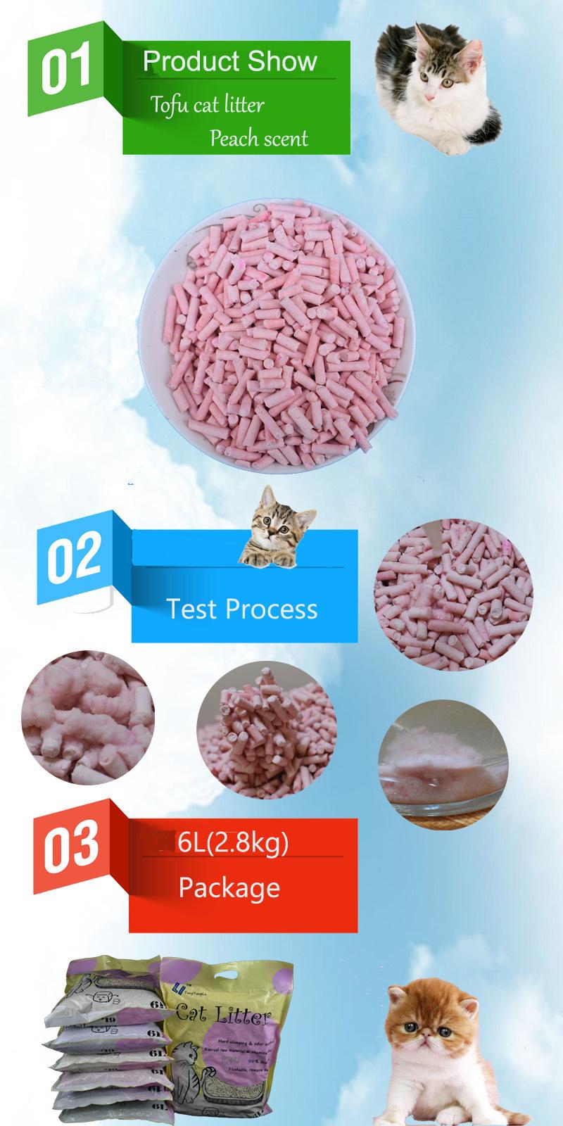 Pet Cleaning: Peach Tofu Cat Litter/Sand with Fast Clump