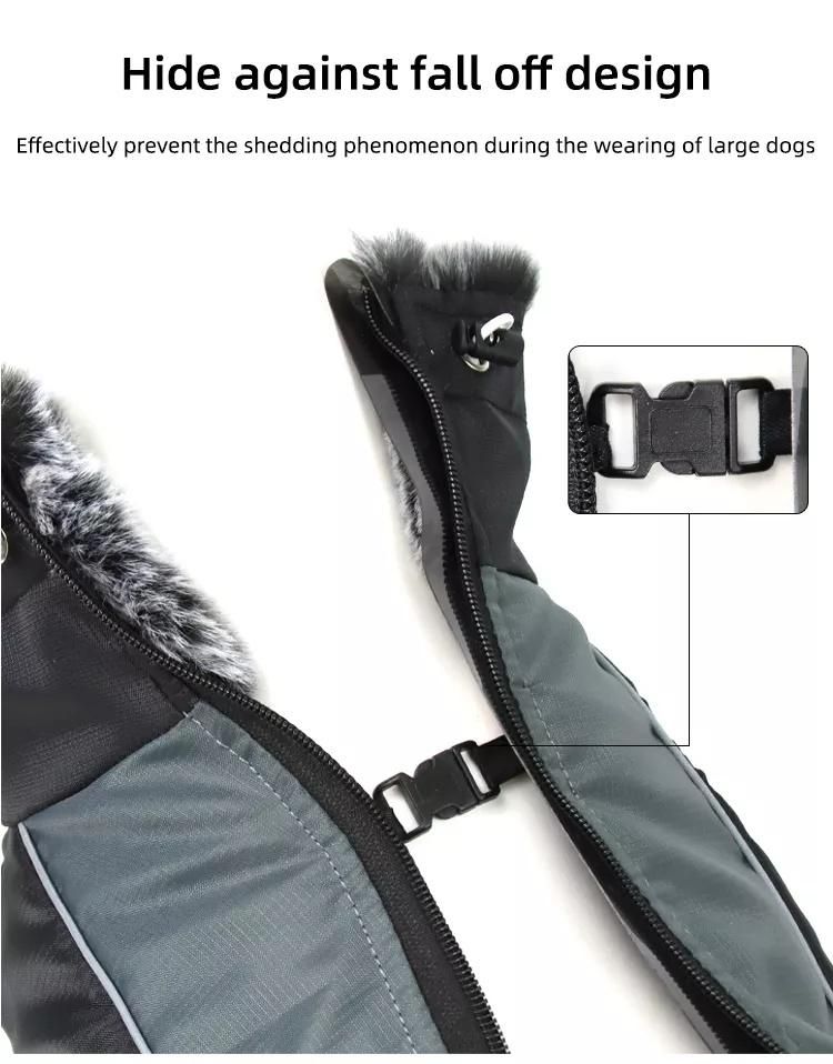 Dog Coat Waterproof Dog Jacket Windproof Warm Winter Jacket with Safe Reflective Strips