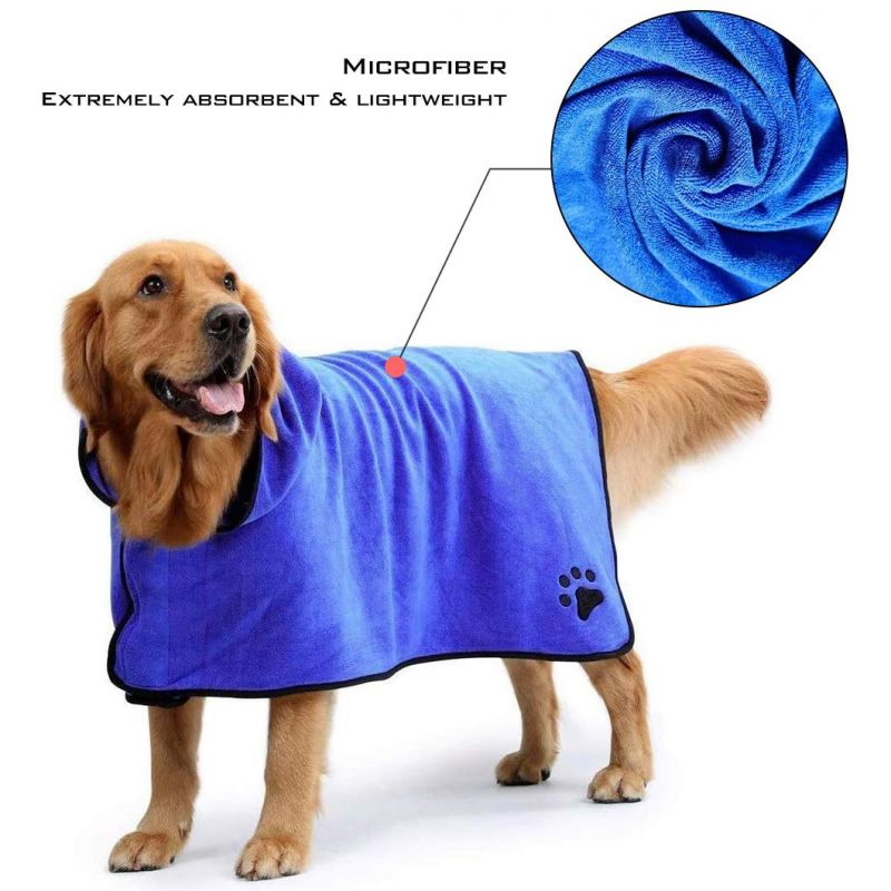 Super Absorbent Soft Towel Robe Dog Cat Bathrobe Pet Products