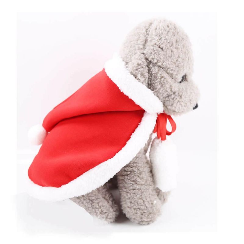 Holiday Dress up Apparel Party Supplies Pet Dog Cat Red Hat Dog Cloth/ Christmas Santa Hats Cloak, Plush for Dogs Fleece Novelty