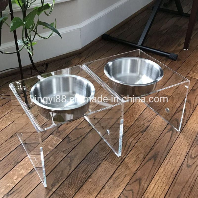 Factory Wholesale Elevated Acrylic Magnetic Dog Feeder