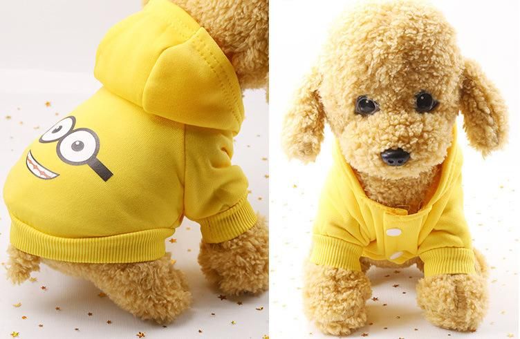 New Pet Clothes Autumn, Winter 100% Cotton Dog Cat Cartoon Hoodie Warm Pet Clothes