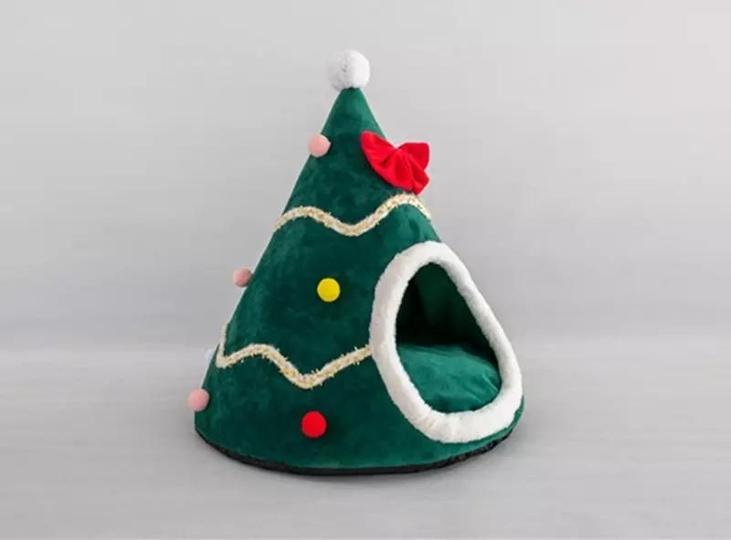 Wholesale OEM Washable Christmas Pet Bed Indoor House for Dogs Cats