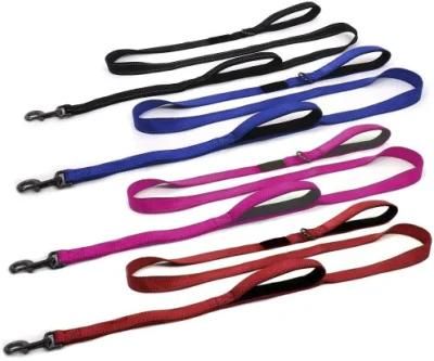 Colorful High Quality Double Handle Traffic Dog Leash Reflective Dog Harness Leash