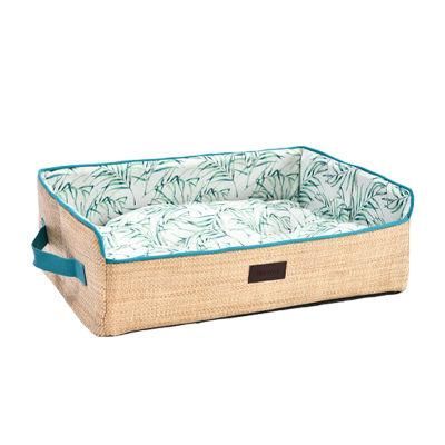 Non-Slip Bottom Fashion Braided Woven Pet Bed Collapsible Dog Bed