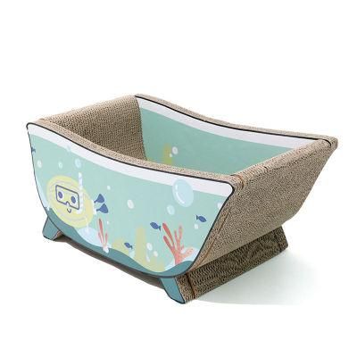 Nest Corrugated Paper Bathtub Cat Scratching Board Crumbs Cat Claw Board Wbb18606