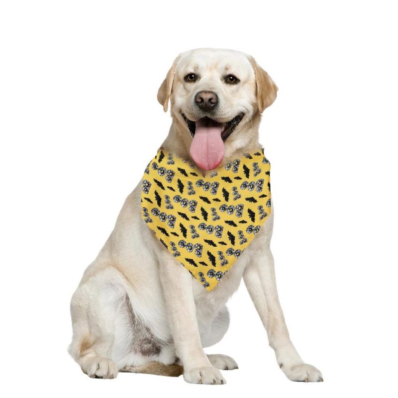 Halloween Dog Bandanas Pet Bandana Pumpkin Scarf Neckerchief Washable Dog Bibs