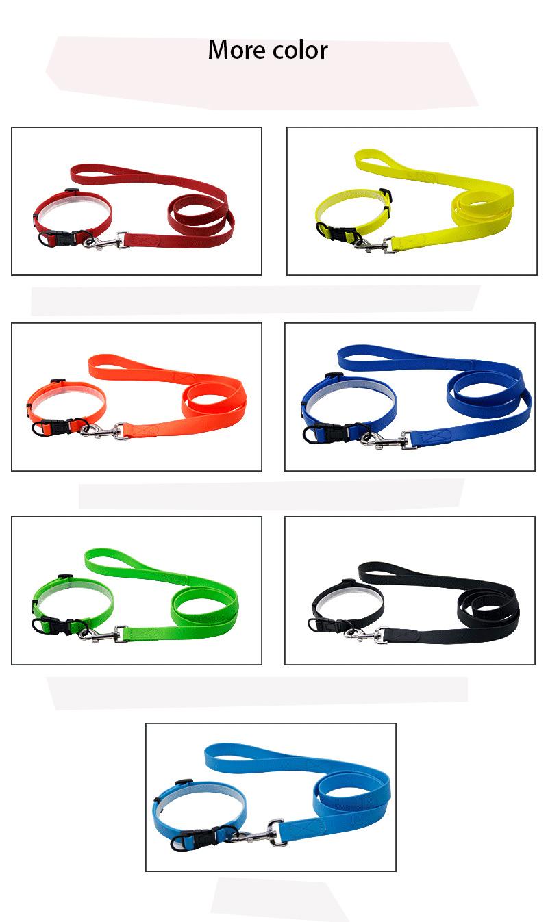 Adjustable Personalized Plastic Soft PVC Waterproof Neck Dog Collar and Leash Set