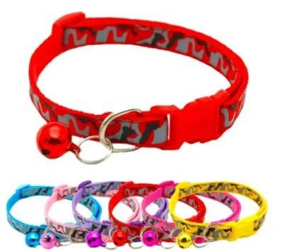 Multi Colors Paw Print Adjustable Nylon Pet Cat Dog Collar with Bell Ready to Ship Stocks Available