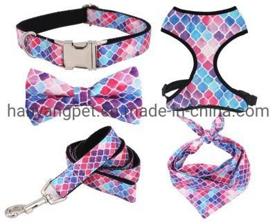 Durable Printed Comforting Dog Leash Matching Collar Harness Available