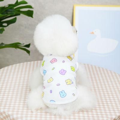 2022 New Arrival Cartoon Pet Dog Clothing Clothes Puppy Pet Cotton Vest Spring Summer New 100% Cotton Vest