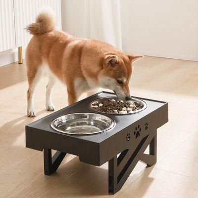 Pet Lift Table Dog Stainless Steel Dog Bowl Drinking Table Adjustable Food Basin Feeding Bowl Rice Bowl