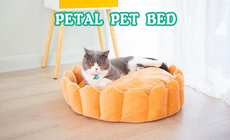 Petal Ropshipping Winter Warm Deep Sleep Animal Bed Round Pet Bed Soft Cat and Dog Bed