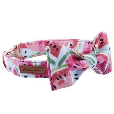 2021 Cute Design Heat Transfer Printed Dog Bow Tie Collar