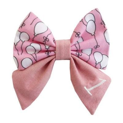 2022 OEM Polyester Sublimation Silk Print Dog Salior Bowtie Handmade Custom Pattern Elegant Dog Bowtie