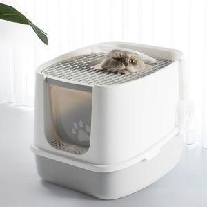 Double Door Clamshell Fully Enclosed Cat Toilet Cat Litter Box R