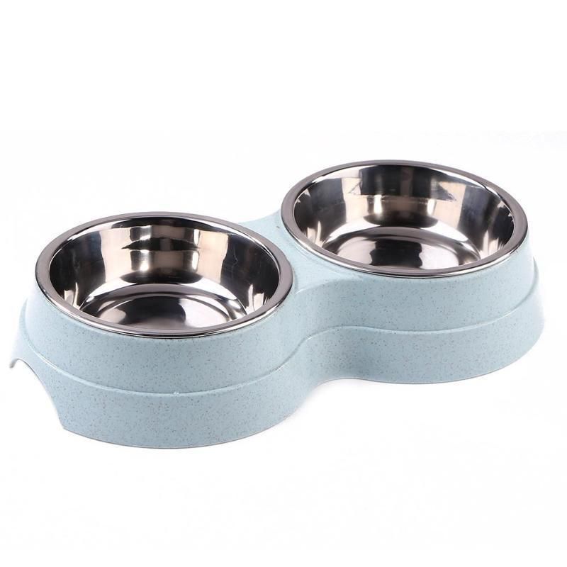 Double Pet Bowls Water Feeder Stainless Steel Pet Drinking Dish Feeder Dog Prdouct Pet Supplies