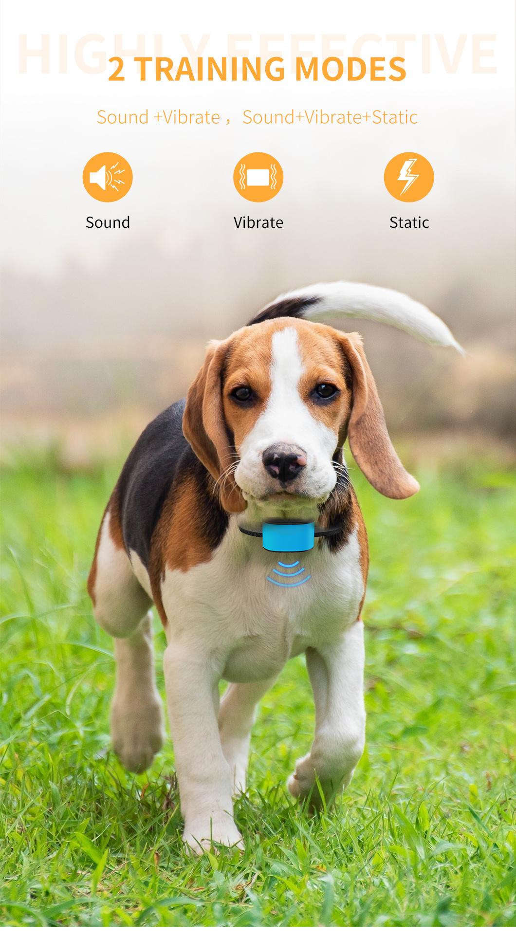 Waterproof Amazon Top Seller Rechargeable and Waterproof Shock Vibration Anti-Bark No Barking Dog Training Control Collar