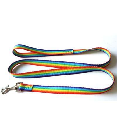 Rainbow Color Polyester Pet Leash Dog Leash Dog Collar Set
