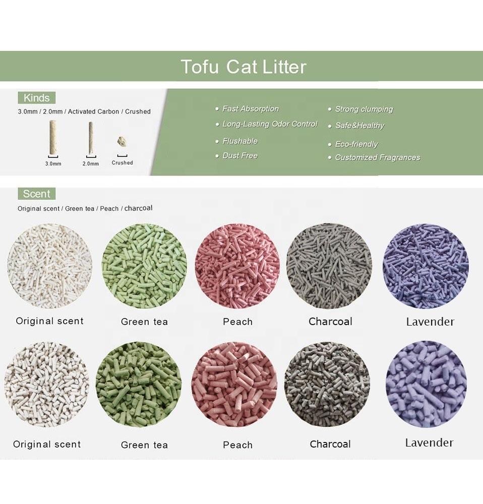 Free Sample 100% Natural Dust Free Premium OEM Tofu Cat Litter