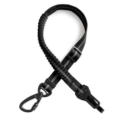 Custom Colorful Reversible Nylon Bungee Dog Car Seat Belt Leash for Dog Pet Supplier with Hook Lock