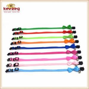 Lovely Nylon Small Dog Cat Collars with Bow Tie/Cat Collars Harness Leash (KD0123)