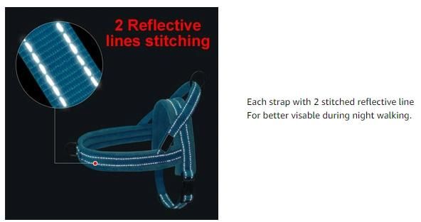 Simple Adjustable Durable Safe Walking Pet Harness with Sturdy Reflective Stitching