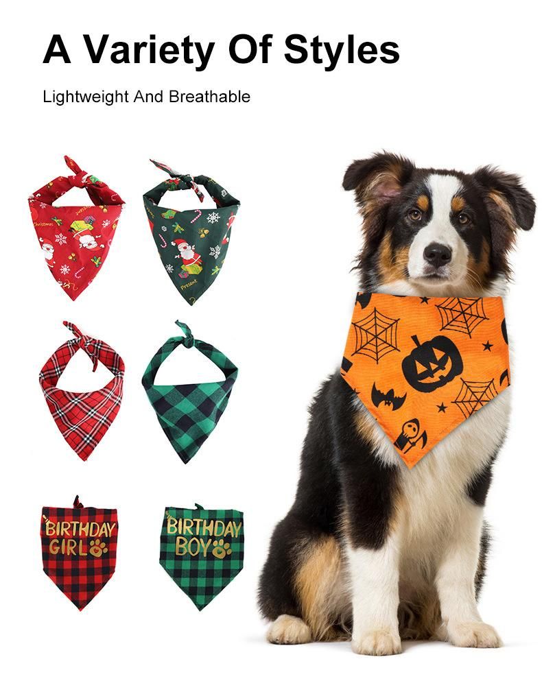 Wholesale Summer Christmas Holiday Triangle Bibs Dog Cat Pet Bandana