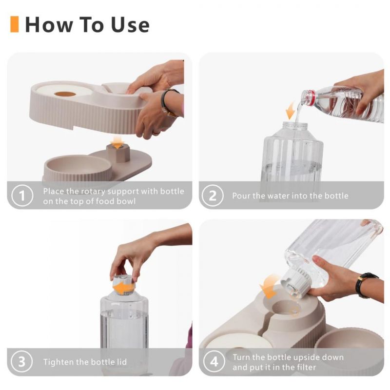 Water and Food Bowl Set Pet Feeder