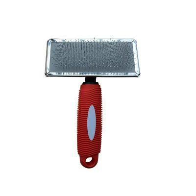 Stainless Steel Pet Shedding Grooming Comb and Brush Red-M