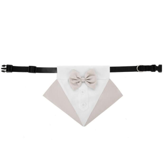 Dog Tuxedo Bandana with Bow Tie, Pet Costume Dog Wedding Bandana Gentleman Dog Attire Party Accessories