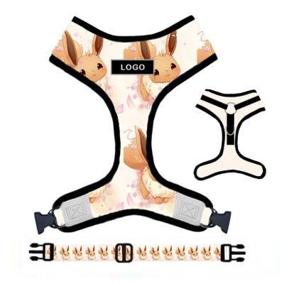 Factory OEM Custom Logo Customized Pattern Adjustable Soft Mesh Padded Reversible Dog Harness