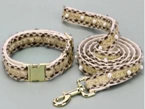 Whosale Custom Pear Decoration Dog Collar with Lace