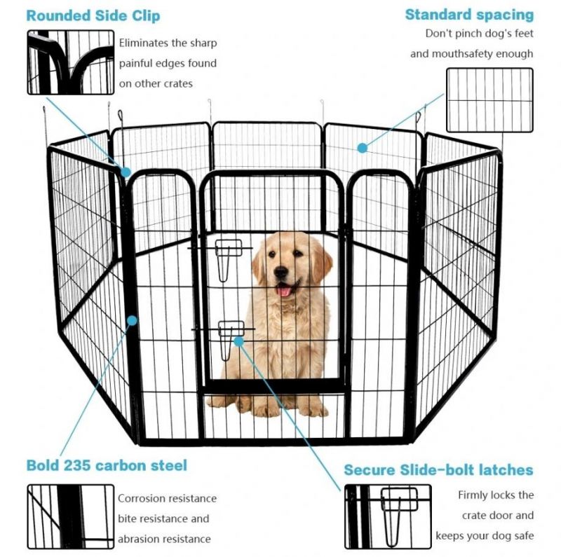 Outdoor Enclosure Custom Square Tube Pet Fence Dog Run Metal Pet Plalypen Pet Cages