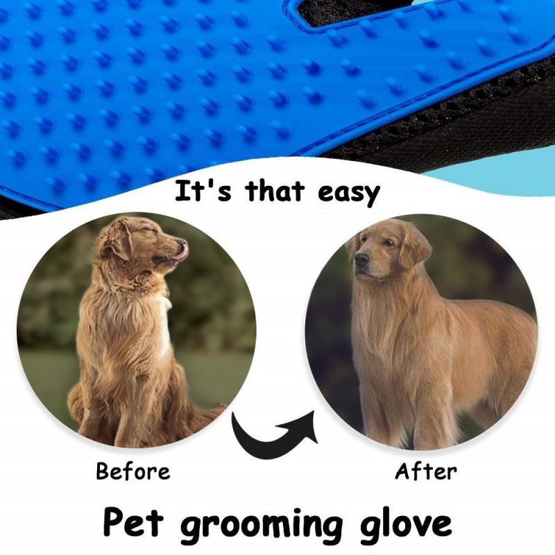 Pet Grooming Glove Silicone Cats Brush Comb Deshedding Hair Gloves Bath Cleaning Supplies