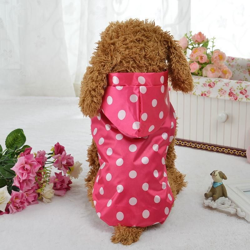 Xs XL Dog Rain Coat Dog Clothes Waterproof Color Spots Pet Dog Poncho Raincoat with Package Bag