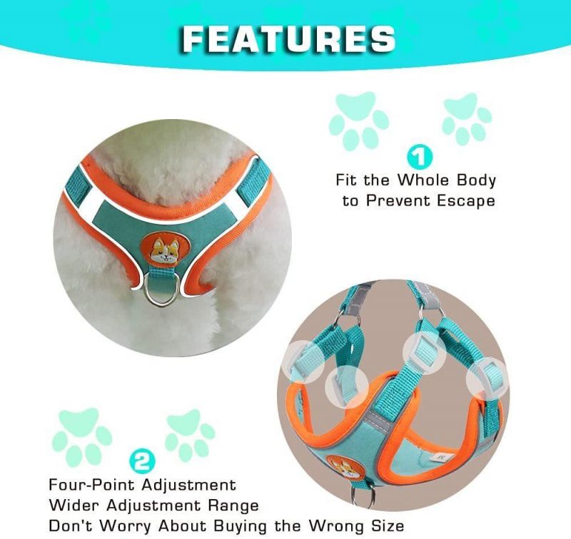 New Reflective Dog Harness for Small Dogs and Cat Escape Proof Pet Harness Set