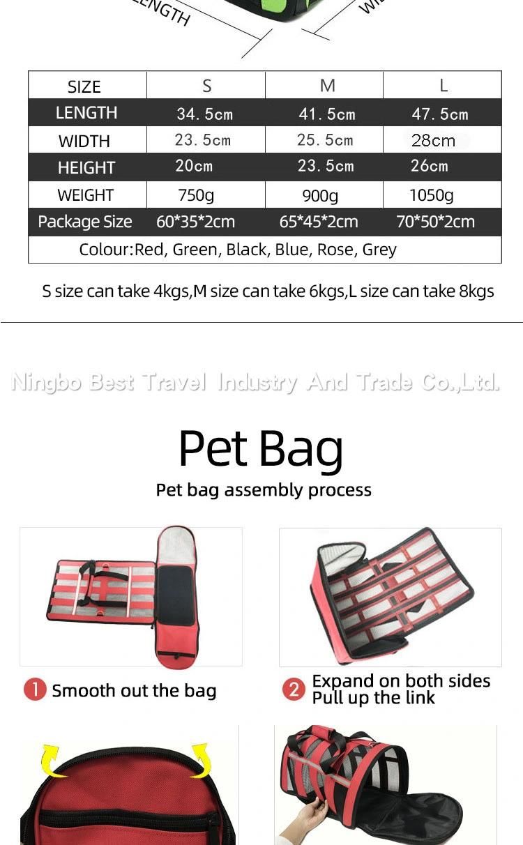 Popular Pet Products Supply Fashion Dog Carrier Cat Breathable Dog Backpack Foldable Pet Bag