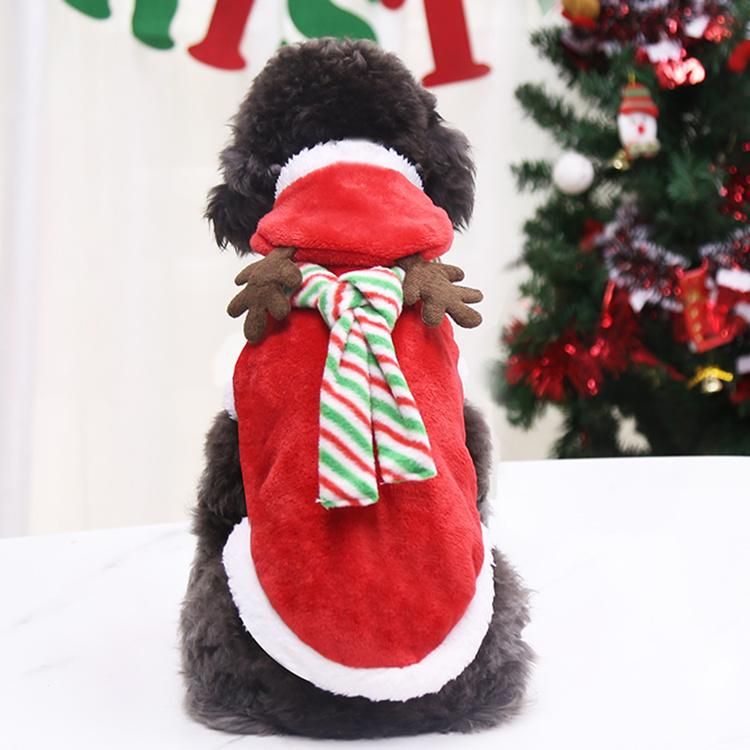 Christmas Clothes for Big Dogs Cat Pet Winter Warm Tree Holiday Dressing Santa Claus