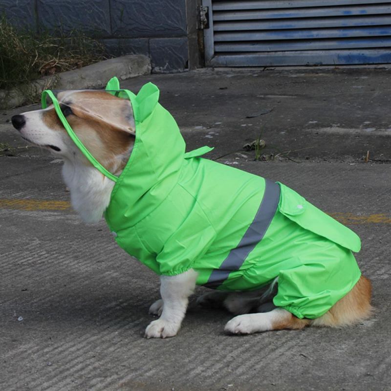 Wholesale Pet Supply Reflective Waterproof Pet Dog Rain Coat