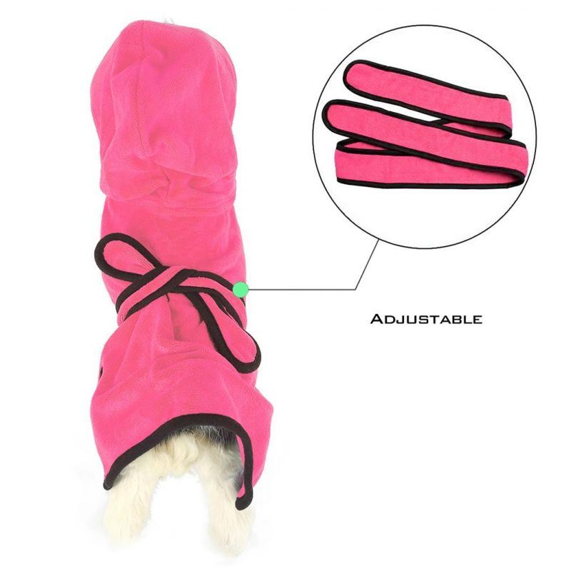 Super Absorbent Soft Towel Robe Dog Cat Bathrobe Grooming Quick Drying
