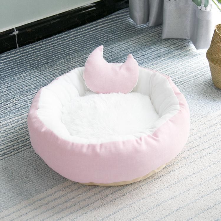 Lovely Best Selling Pet Dog Bed Non Slip Bottom Design Soft Cute Round Pet Beds for Dog&Cat