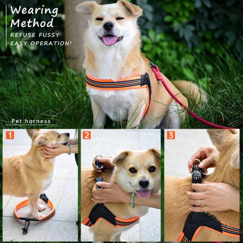 3m Reflective Pet Harness for Dogs Easy Control for Small Medium Large Dogs