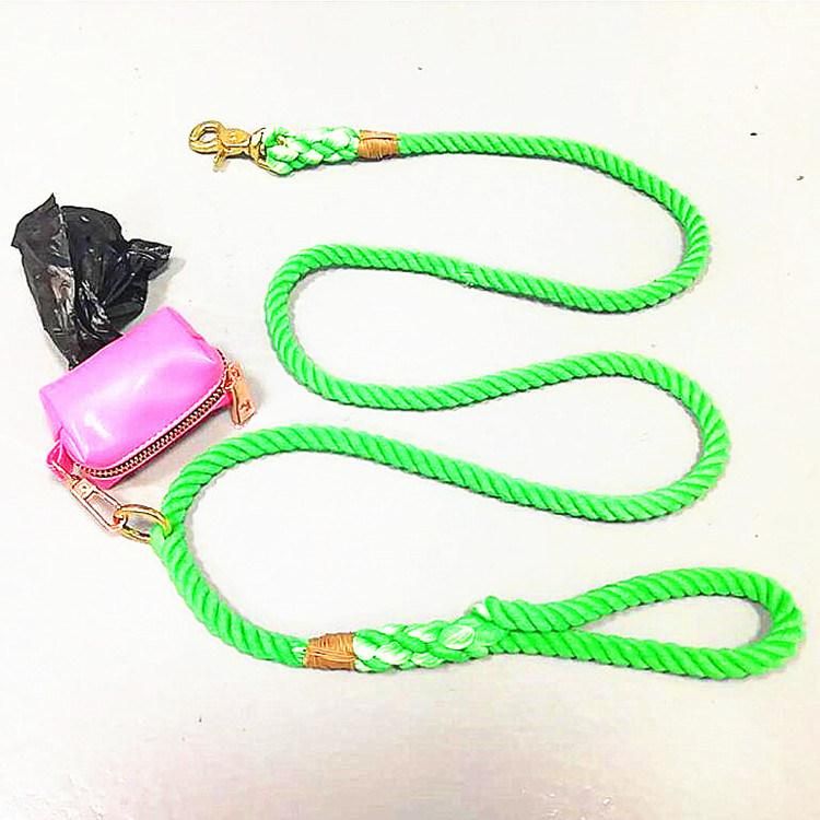 Hunting Dog Collar Leash with Waste Bag Dog Poop Holder