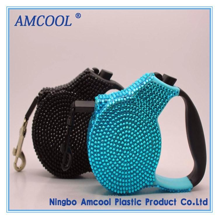 Fashionable Reshinestone Retractable Dog Leash Pet Collars & Leashes