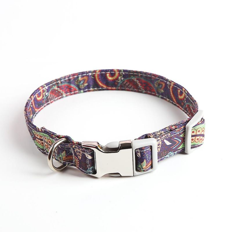 Hot Sell Custom Logo Dog Accessories Polyester Printed Dog Collar Designer