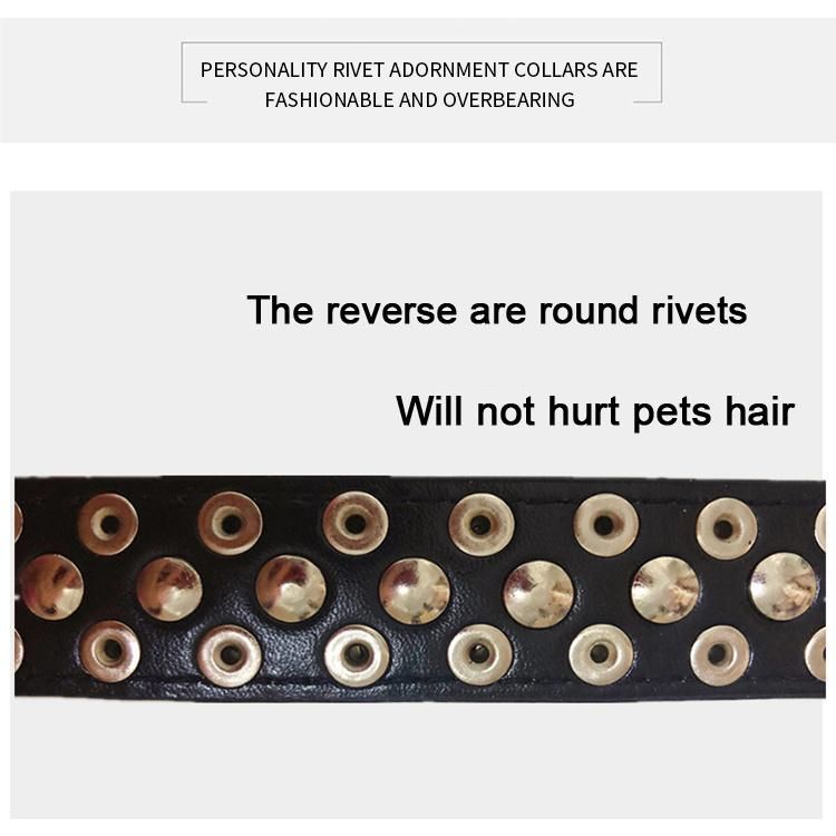 2022 Luxury Classic Bite-Proof Bronze Round Head Nails Leather Dog Collars